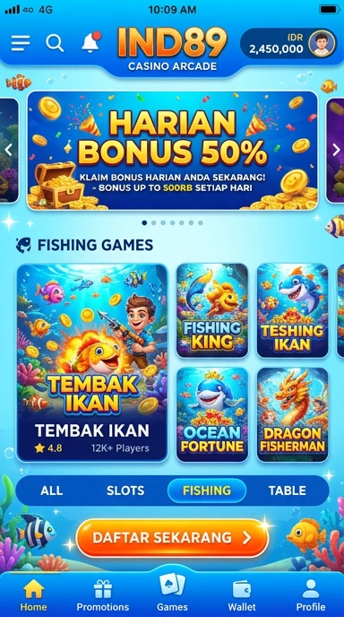 Layar utama ind89 — antarmuka bersih setelah instalasi